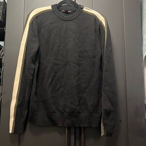 Banana Republic men’s sweater. Black/ striped sleeves. Size Small.